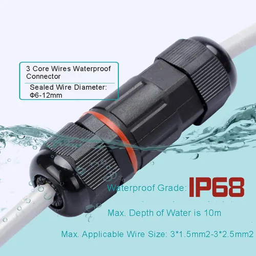 Miniatura 2 de 2 cajas de conexiones eléctricas impermeables IP68 para exteriores, conectores de cable subterráneo, cajas de conexiones para cables de 2 o 3 pines
