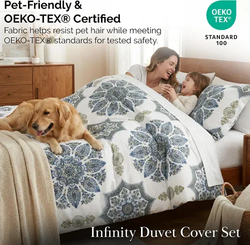 Miniatura 5 de Southshore Fine Living, Inc. Juego de funda de edredón de gran tamaño King/California King, ropa de cama suave de alta calidad con cierre de 28