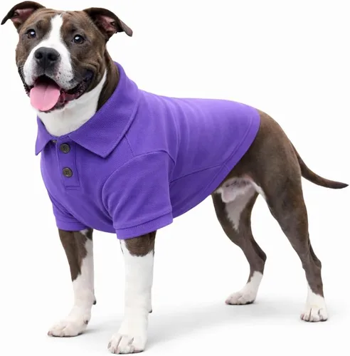 Miniatura 24 de lovelonglong Polo básico para perro, de algodón de primera calidad, para perros grandes, medianos y pequeños, con cuello de dos botones, color Negro