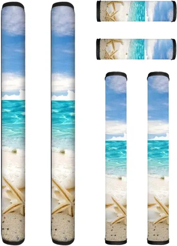 Miniatura 21 de Juego de 6 fundas para manijas de puerta con diseño de margaritas y flores americanas, 4 de julio, Día de la Independencia, fundas para manijas