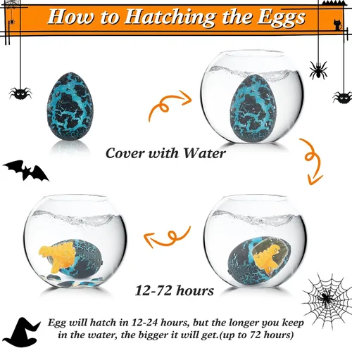 Miniatura 4 de ANPHILE Recuerdos de fiesta de Halloween, paquete de 30 huevos de dinosaurio para incubar de Halloween, rellenos de bolsas de regalos de Halloween a