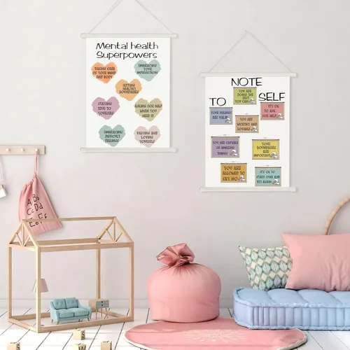 Miniatura 4 de Gersoniel 3 piezas de notas para la auto-terapia, decoración de oficina, pósteres de salud mental, carteles calmantes de esquina, psicología