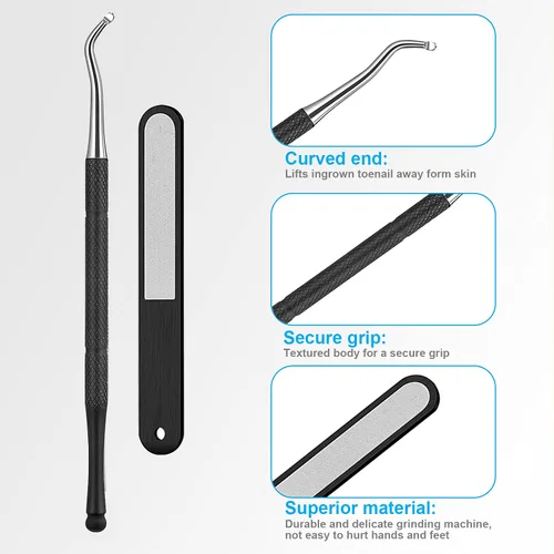 Miniatura 6 de Cortaúñas gruesas para dedos de los pies, podólogo, para uñas encarnadas y gruesas, para hombres y personas mayores, de acero inoxidable de grado
