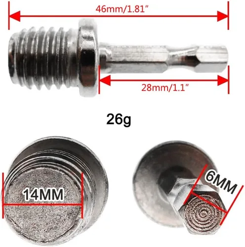 Miniatura 3 de 2 unids/set adaptador de taladro hexagonal M10+M14 Herramientas de división de madera Llave eléctrica Adaptar su taladro eléctrico a alto par