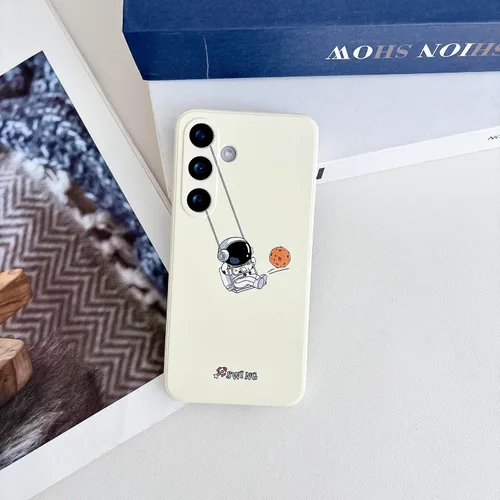Miniatura 102 de Yonds Queen para Samsung Galaxy S21 Funda Linda, Diseño de Astronauta de Dibujos Animados, Espacio, Luna, Cohete, Elegante Cubierta Amortiguadora