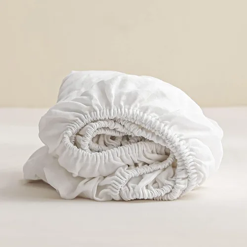 Miniatura 13 de Sábana Bajera de Lino 100% Lavado a la Piedra Color Sólido - (1 Pieza) Bolsillo Profundo de 14 Pulgadas Funda de Colchón Suave Natural Transpirable