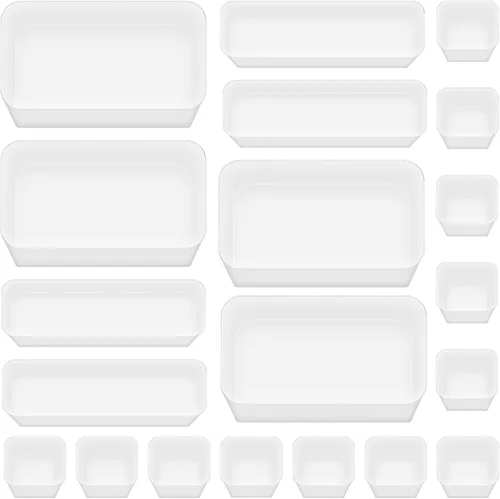 Miniatura 10 de Poeland Bandeja organizadora de cajones de 5 piezas, caja de almacenamiento para dormitorio, mesita de noche, cajón, tocador, baño, cajón de cocina