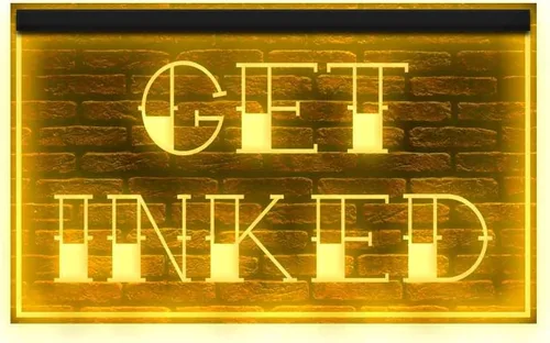 Miniatura 9 de 100020 Get Inked Tattoo Piercing Shop Display LED Light Neon Sign (12 x 8 pulgadas, morado)