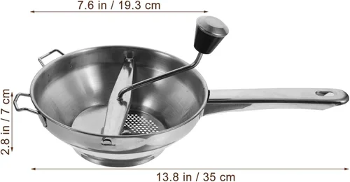 Miniatura 5 de BESTonZON Molino de alimentos de acero inoxidable – Molino giratorio de alimentos para mermeladas, salsa de tomate, puré de manzana, puré de papas