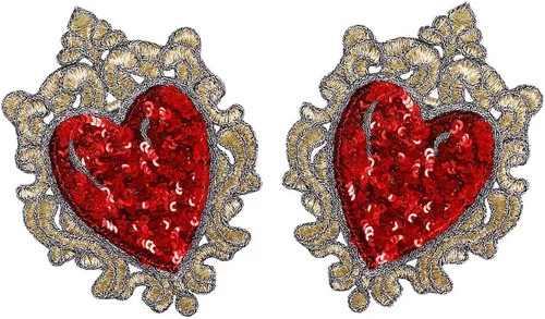 Miniatura 9 de 1 Unidades Bordado Con Cuentas De Lentejuelas Parches De Póker Letras Floral Reina Apliques Corazón Insignia Costura Para Chaqueta Camiseta