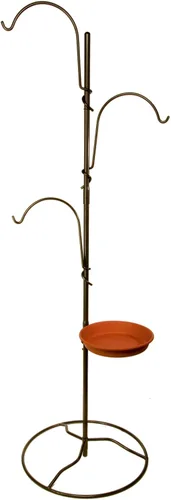 Miniatura 12 de Yard Butler YT-5 Jardín colgante para árbol de patio, tres ganchos de pastor para colgar plantas al aire libre o interior, dos soportes circulares