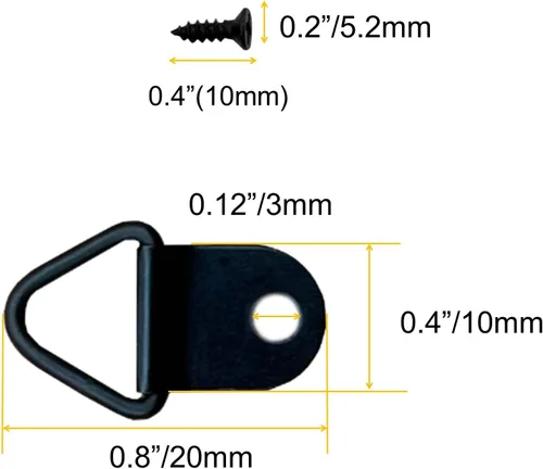 Miniatura 3 de Ganchos de acero para colgar fotos con anillos triangulares pequeños con tornillos, marcos de fotos, soluciones para colgar cuadros de relojes