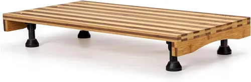 Cubierta de bambú para estufa y tabla de cortar de encimera con patas ajustables, 21.14 x 11.42 pulgadas, tabla de cortar de doble propósito para