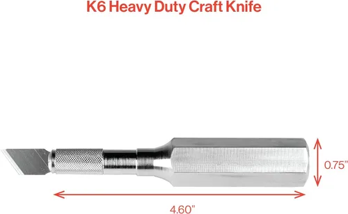 Miniatura 3 de Excel Blades K6 - Cuchillo de precisión resistente – Mango de metal hexagonal con hoja en ángulo #19 – Cuchillo artesanal de fácil cambio