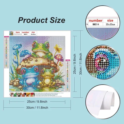 Miniatura 2 de WSLWXSHM Kits de pintura de diamantes para adultos, kits de arte de diamantes redondos de rana, pintura 5D con diamantes, manualidades