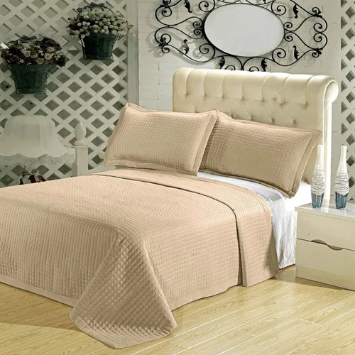 Miniatura 2 de sheetsnthings Juego de sábanas de microfibra acolchada sin arrugas de lujo de 2 piezas (beige, individual)