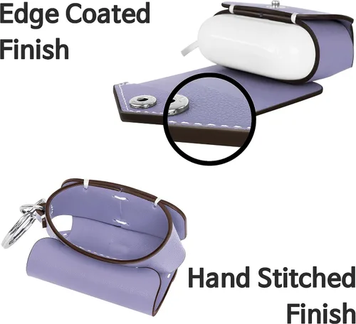 Miniatura 5 de GreedyFarmers - Funda para AirPods Pro con mosquetón de llavero, funda protectora de cuero de primera calidad para carga inalámbrica AirPods Pro