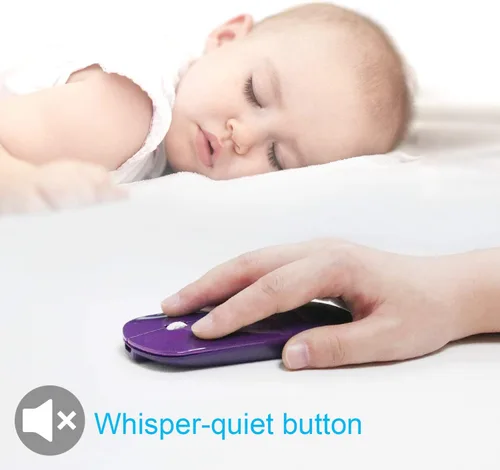 Miniatura 5 de FENIFOX Ratón Bluetooth delgado, mini plano silencioso portátil móvil recargable compatible con laptop, PC, tableta Android Windows - Morado