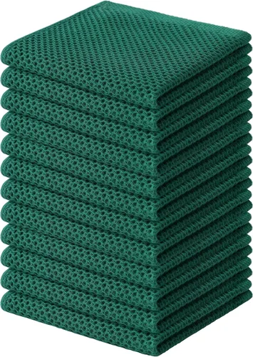 Miniatura 101 de Kitinjoy - Paños de cocina de 100 % algodón, tela de tejido gofrado, paño de limpieza ultrasuave, absorbente y de secado rápido. Gris Oscuro