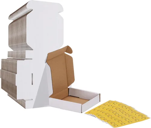 Miniatura 31 de HORLIMER - Cajas de envío pequeñas de 7x5x2, conjunto de 50, caja de cartón corrugado blanca para envío de correspondencia