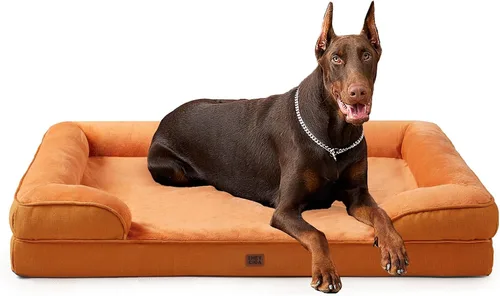Miniatura 109 de EHEYCIGA - Cama ortopédica para perro grande, impermeable, de espuma viscoelástica y espuma tipo caja de huevos, bordes elevados, antideslizante