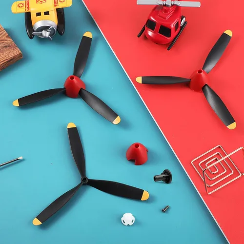 Miniatura 4 de Outus 6 juegos de hélices de repuesto para avión RC de 3 palas, compatibles con el avión de control remoto P40 Fighter, avión controlado por radio