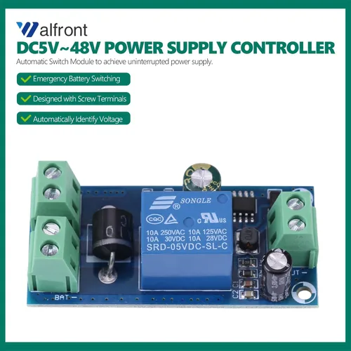 Miniatura 3 de Módulo de conmutación de batería de respaldo de CC, adaptador de interruptor automático de carga de batería de 5V ~ 48V 10A, módulo controlador