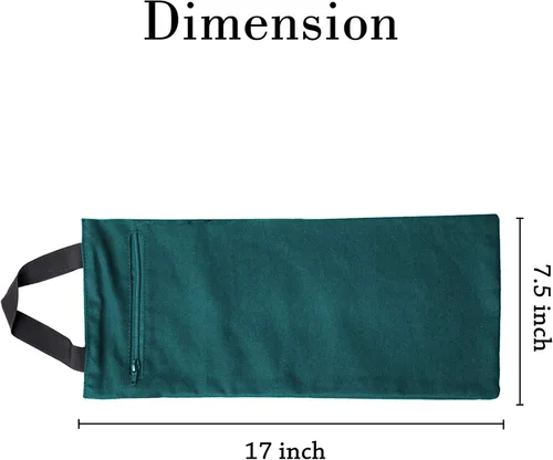 Miniatura 4 de Bolsa de arena para yoga, algodón sin relleno, para pesas de yoga y entrenamiento de resistencia, tamaño: 7.5 x 17 pulgadas Verde