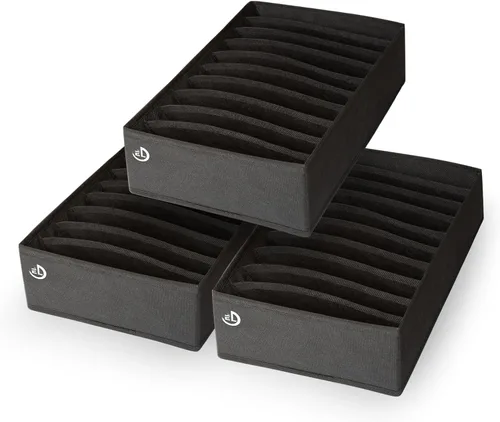 Organizador de cajones de ropa, juego de 3 organizadores multiusos para cajones de aparador para adultos y niños, armario plegable 10 celdas por