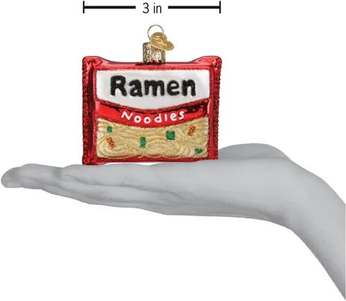 Miniatura 4 de Old World Christmas - Adorno de vidrio soplado de fideos ramen para árbol de Navidad, decoración festiva artesanal, colección de alimentos