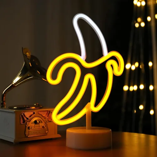 Miniatura 3 de ENUOLI Letrero de neón de plátano, luz LED de plátano, letrero de neón para decoración de dormitorio, habitación de los niños, Navidad, cumpleaños