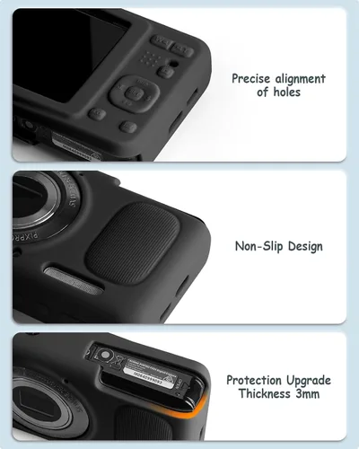 Miniatura 3 de SQERO KODAK PIXPRO FZ55 - Juego de cámara rígida + funda de silicona suave, diseño protector de lente, almacenamiento de tarjeta SD de viaje, bolsa