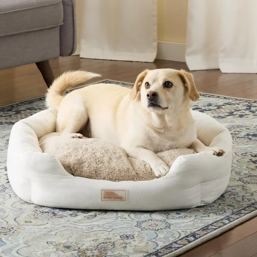 Miniatura 3 de Town & Country Everyday CuddleTown Cama para Mascotas Cuddler de Lino Sintético Cómoda y Acogedora, Espuma de Caja de Huevos de Apoyo y Calmante