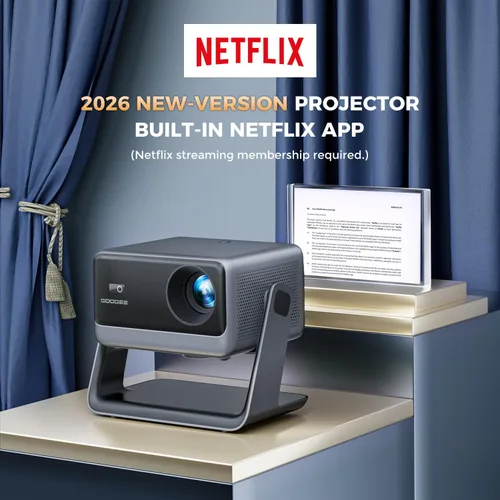 Miniatura 2 de GooDee Proyector de video con WiFi y Bluetooth, proyector portátil inteligente compatible con Netflix/Dolby Audio/Auto Focus y Keystone
