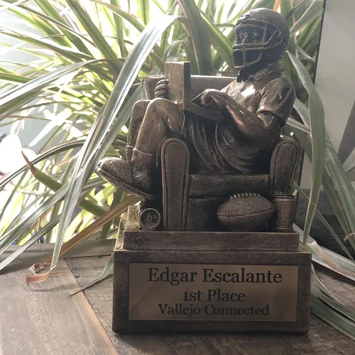 Miniatura 5 de Fantasy Football Trophy - Sillón quarterback Champion o perdedor trofeo de inodoro - Placa grabada gratis bajo petición