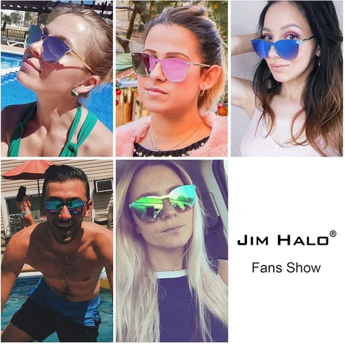 Miniatura 3 de Rimless Wayfarer Anteojos de sol en una sola pieza lente espejo reflectante, anteojos para hombres mujeres