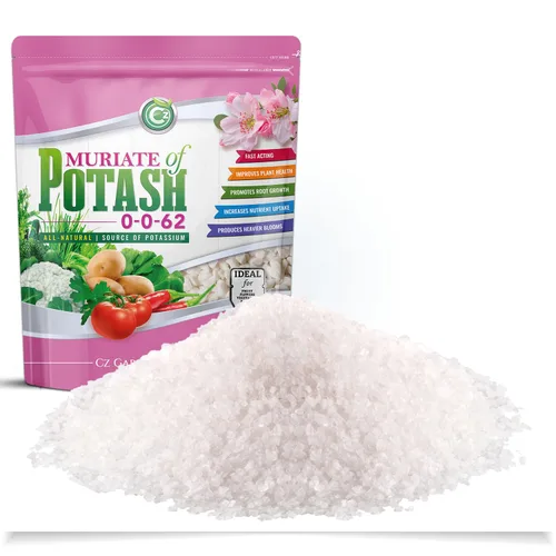 Muriate of Potash 0-0-62 Fertilizante fabricado en Estados Unidos - MOP Potasio Plant Food para plantas de interior/exterior, jardines de flores,