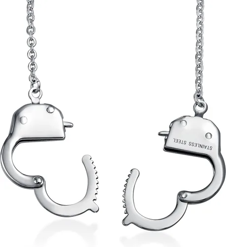 Miniatura 2 de Joyería de motociclista para esposas, collar de bloqueo de trabajo, socios en el crimen colgante de acero inoxidable para mujeres y hombres, 22