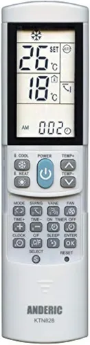 Anderic KTN828 Control remoto de aire acondicionado, blanco, universal, compatible con muchas unidades de aire acondicionado portátil, ventana,