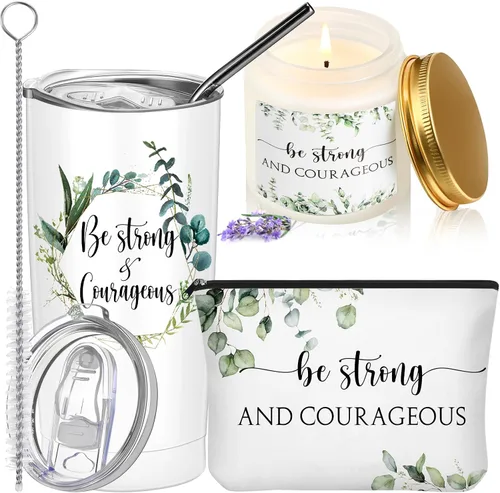 Miniatura 8 de Sieral 3 piezas de regalo cristiano a granel para mujeres, vaso de 20 onzas, vela de oración y bolsa de maquillaje con versículos bíblicos, regalo
