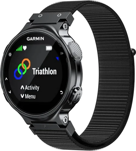 NotoCity Para Forerunner 735XT Banda Nylon Forerunner 235 Smartwatch Band Forerunner 630/620/220/230 Correa Approach S6 Watchband (negro)