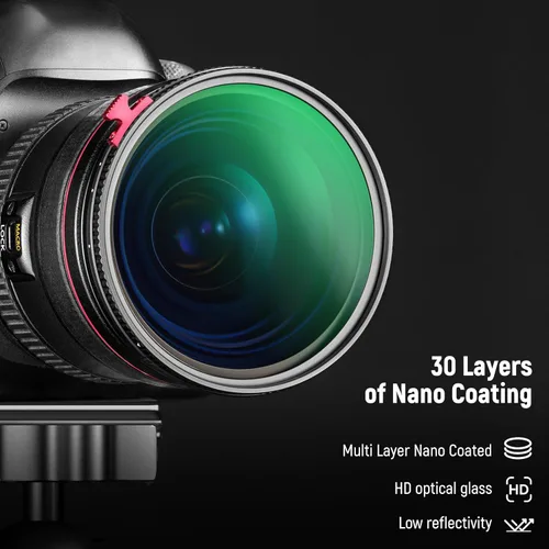 Miniatura 7 de NEEWER - Filtro ND variable 2 en 1 de 2.165 in + difusión negra 1/4 para efecto cinematográfico de niebla, filtro de efecto ND2-32 de densidad