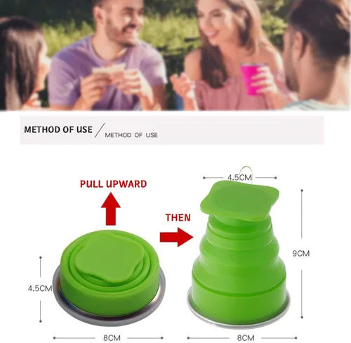 Miniatura 6 de Collapsible Cup - Silicone Foldable Cup-Expandable Folding Drinking Cup -Reusable Portable Mugs Cup For Travel, Camping, Hiking, Survival, Car