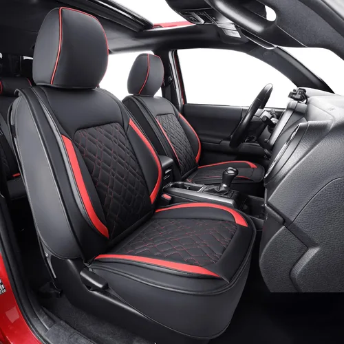 Miniatura 13 de LUCKYMAN CLUB Fundas de asiento delanteras F150 J03-Q3 con piel sintética impermeable, para Ford F150 2015-2025 y F250 F350 F450 2017-2025