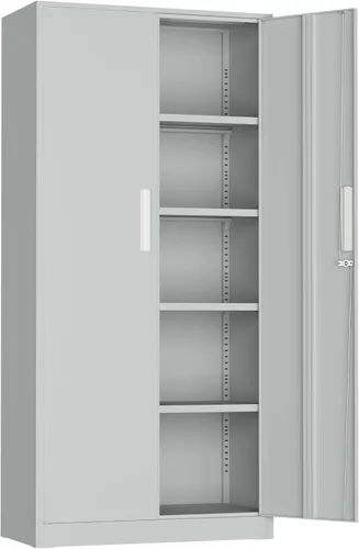 Miniatura 13 de Armario de almacenamiento de metal de 72 pulgadas, archivadores con cerradura con 2 puertas y 4 estantes ajustables, gabinetes de herramientas