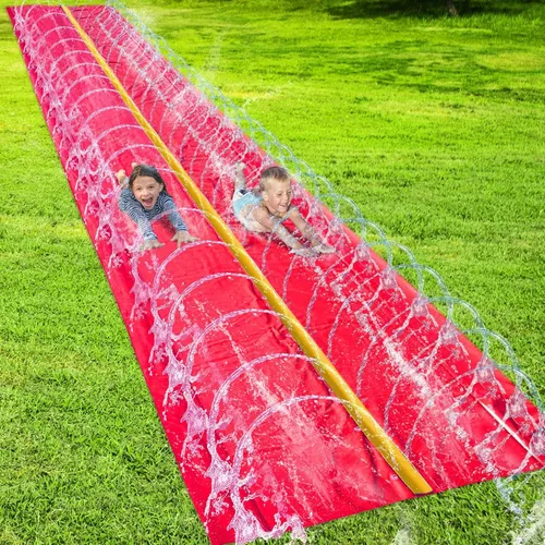 Stargo 18 x 5 pies – Salpicaduras y tobogán deslizante, toboganes acuáticos para niños – Tobogán acuático para niños al aire libre divertidos Rojo