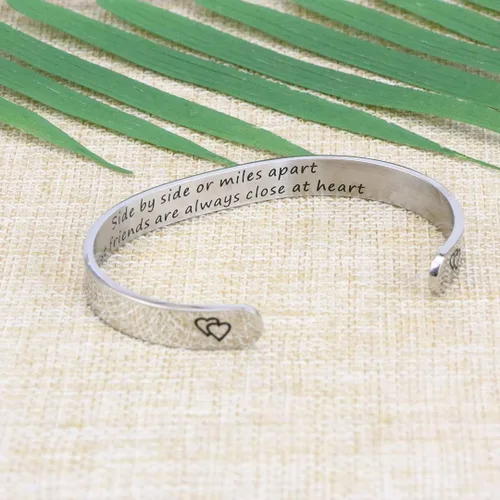 Miniatura 3 de JoycuFF - Pulseras de acero inoxidable para mujer con frase inspiradoramantra (en inglés) oculta, un regalo para mostrarle tu apoyo a tus amigos