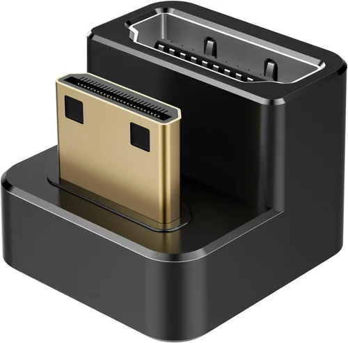 Miniatura 10 de AGVEE Paquete de 1 adaptador HDMI macho a HDMI hembra en ángulo de 180 grados, en forma de U 8K a 60HZ, convertidor de conector extensor