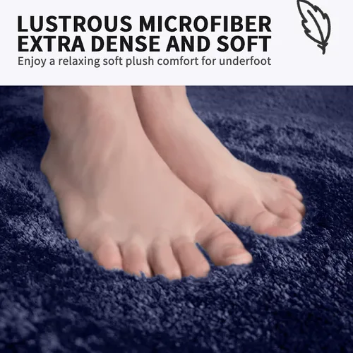 Miniatura 2 de FIFU Alfombra de baño de 24 pulgadas de ancho x 60 pulgadas de largo, tapetes de baño para baño, dormitorio y cocina, parte trasera de látex de goma