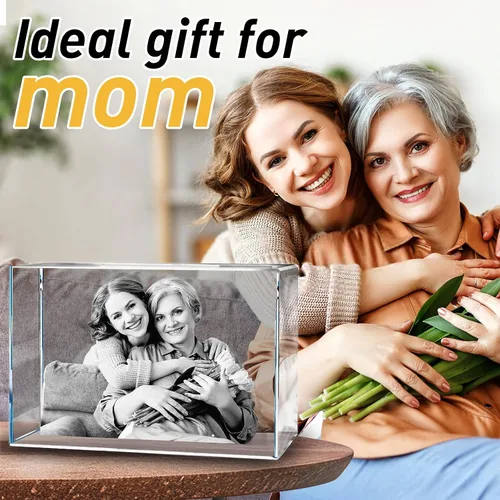 Miniatura 5 de Foto de cristal 3D, regalo personalizado para el día de la madre para mujeres, regalos de boda personalizados con tu propia foto para ella, él